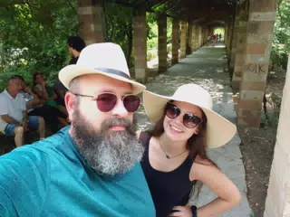 Scott and Emily in Park in Athens