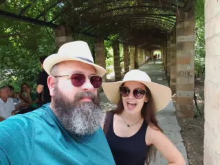 Scott and Emily in Park in Athens