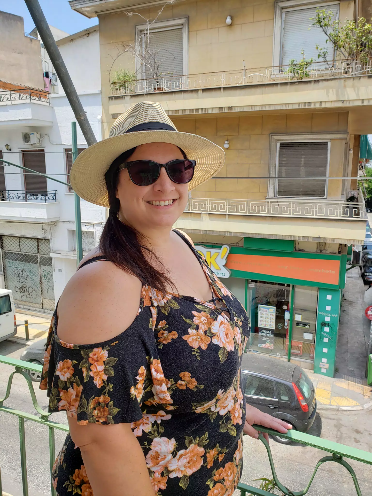 Dominica on the Balcony in Athens