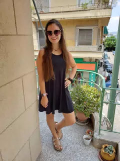 Emily on the Balcony in Athens