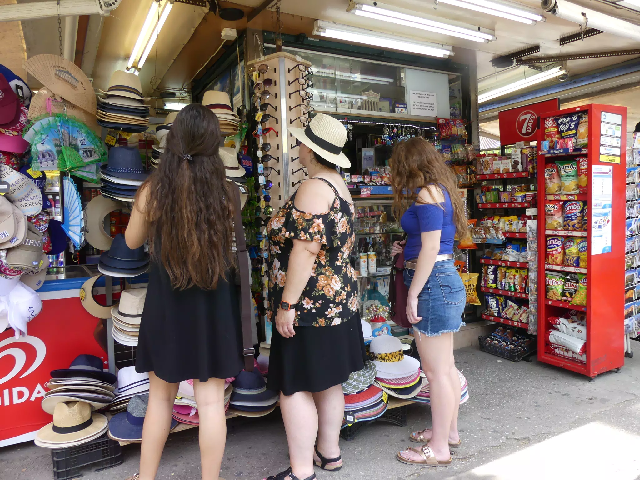 Girls Hat Shopping in Athens