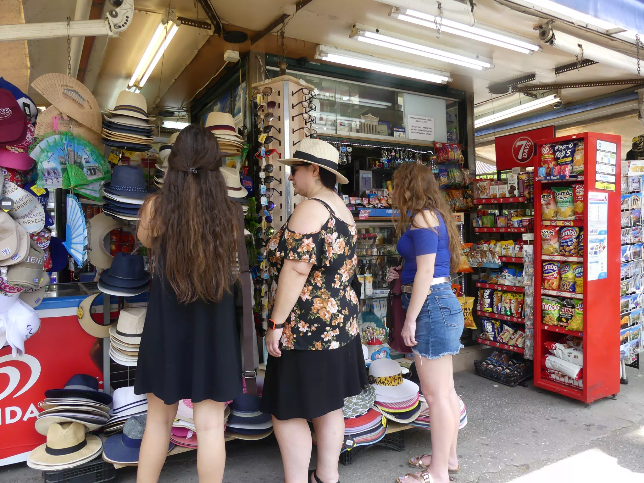 Girls Hat Shopping in Athens