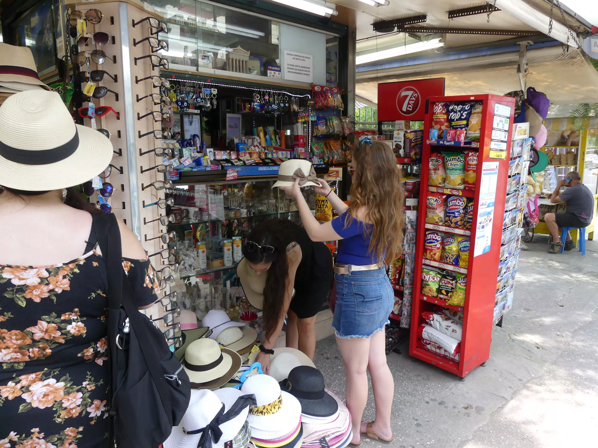 Girls Hat Shopping in Athens