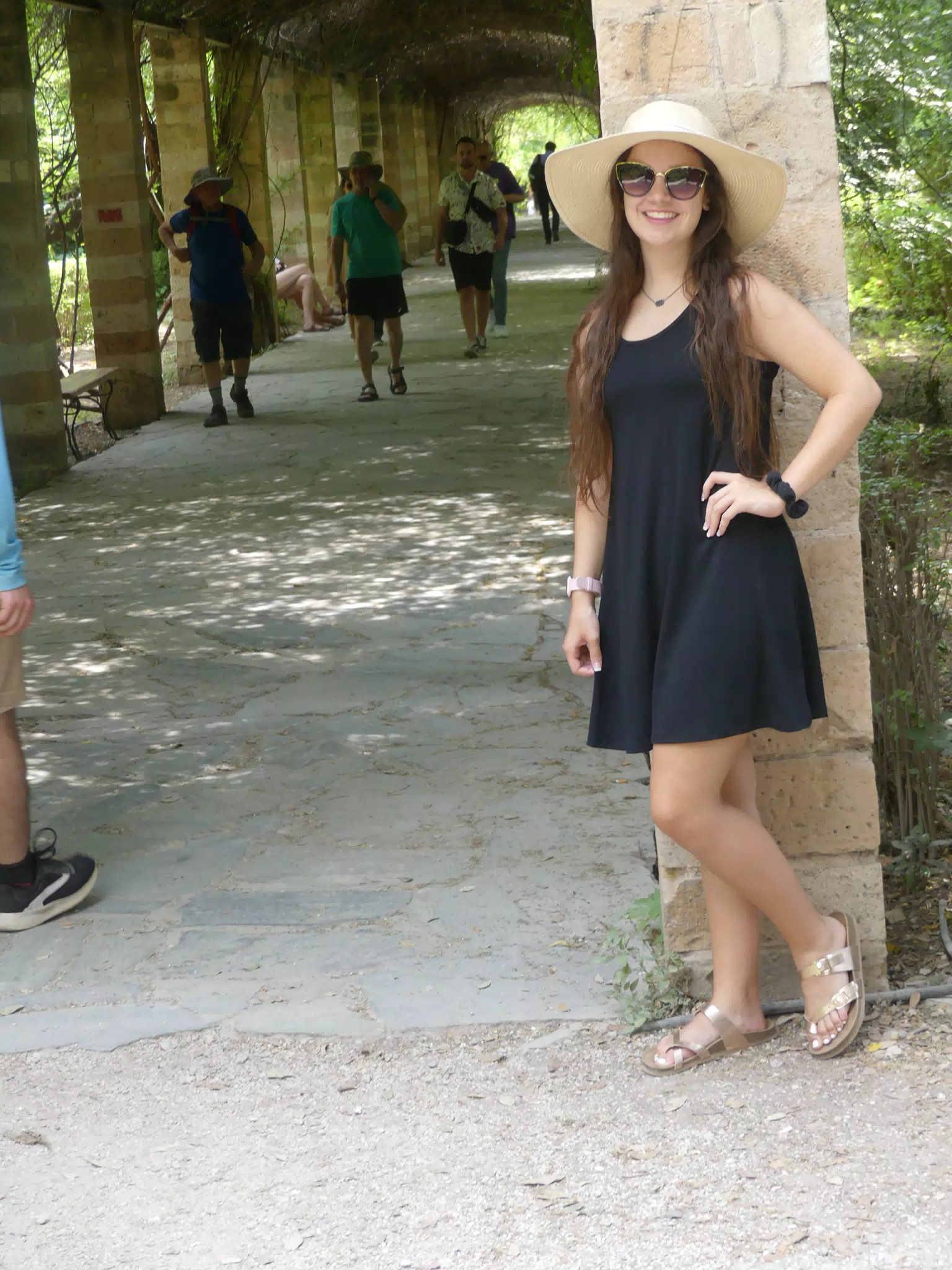 Emily at the National Garden in Athens