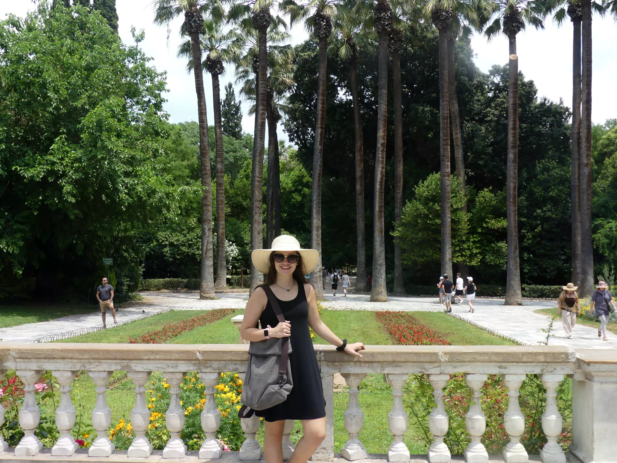 Emily in Hat and Black Dress in Athens Park