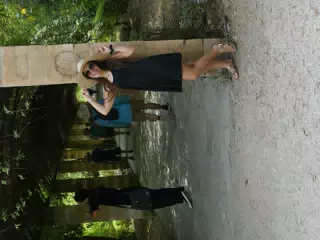 Girl with Tongue Out in National Garden