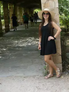 Emily at the National Garden in Athens