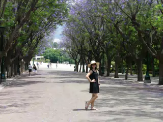 Emily in Dress in National Garden, Athens