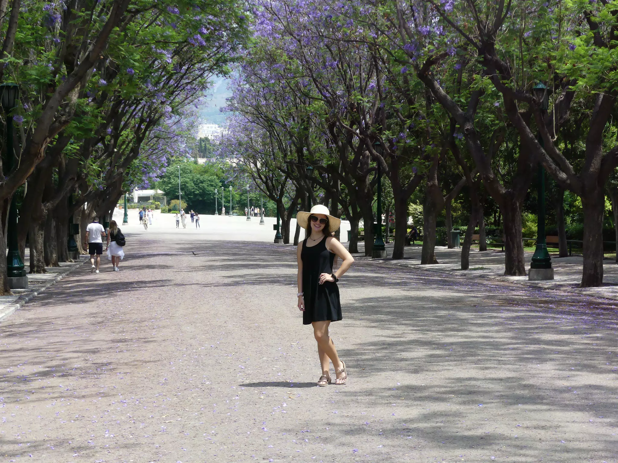 Emily in a Black Dress in the National Garden in Athens