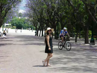 Girl in Black Dress in National Garden