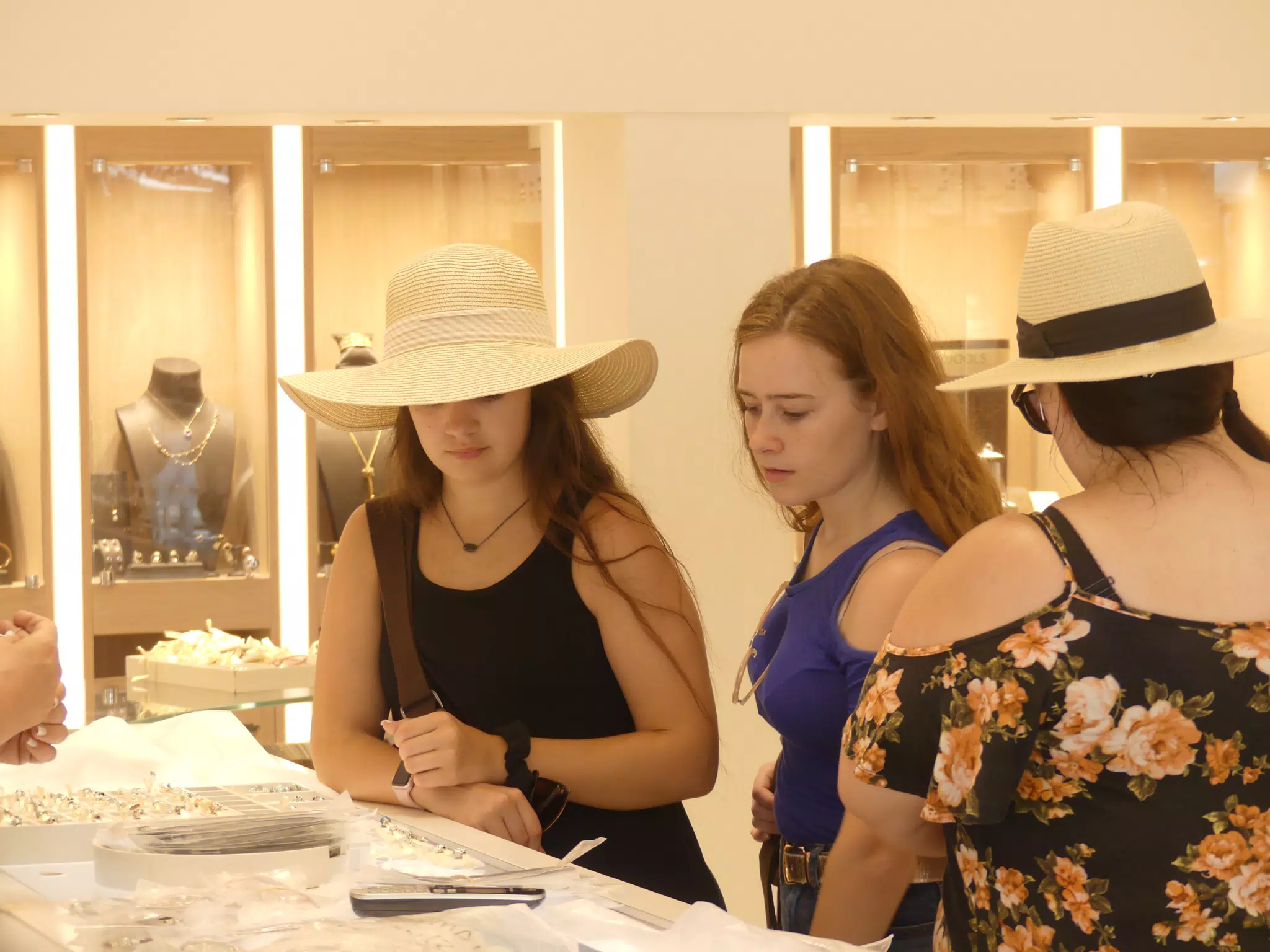 Emily and Madeline Pandora Shopping in Athens