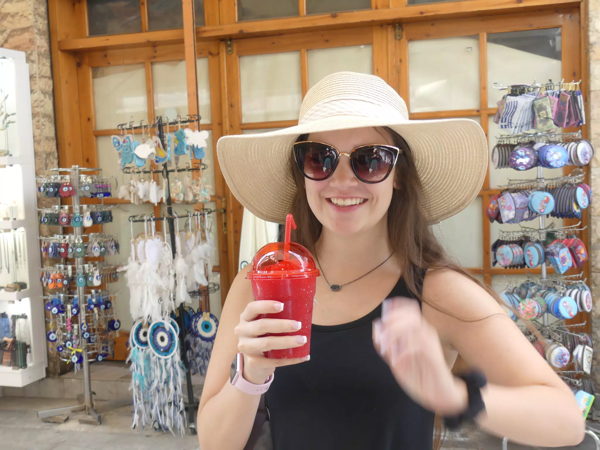 Emily with Icee in Athens