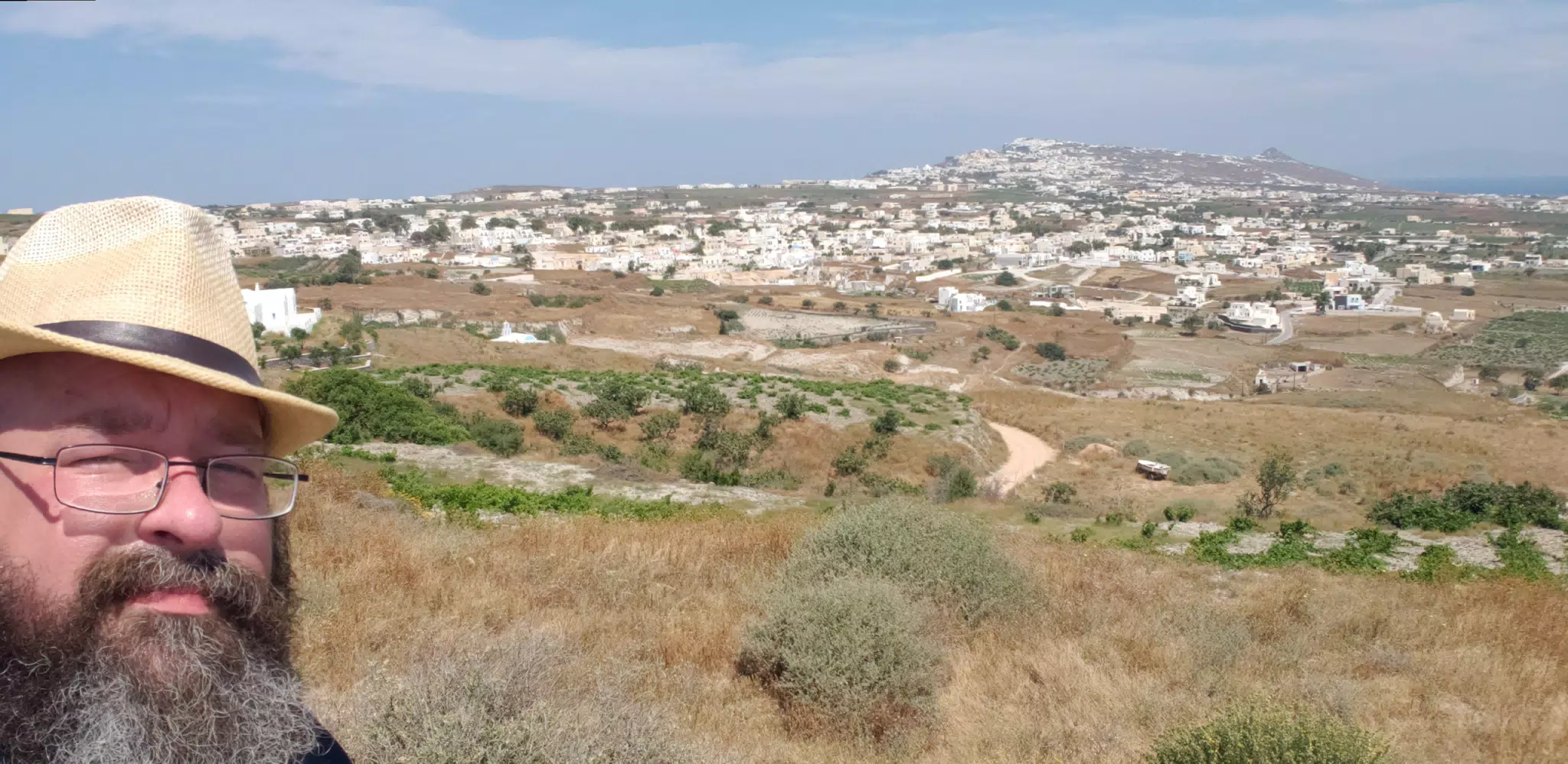 Walking Across Santorini