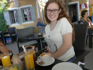 Madeline's Morning Coffee in Kamari