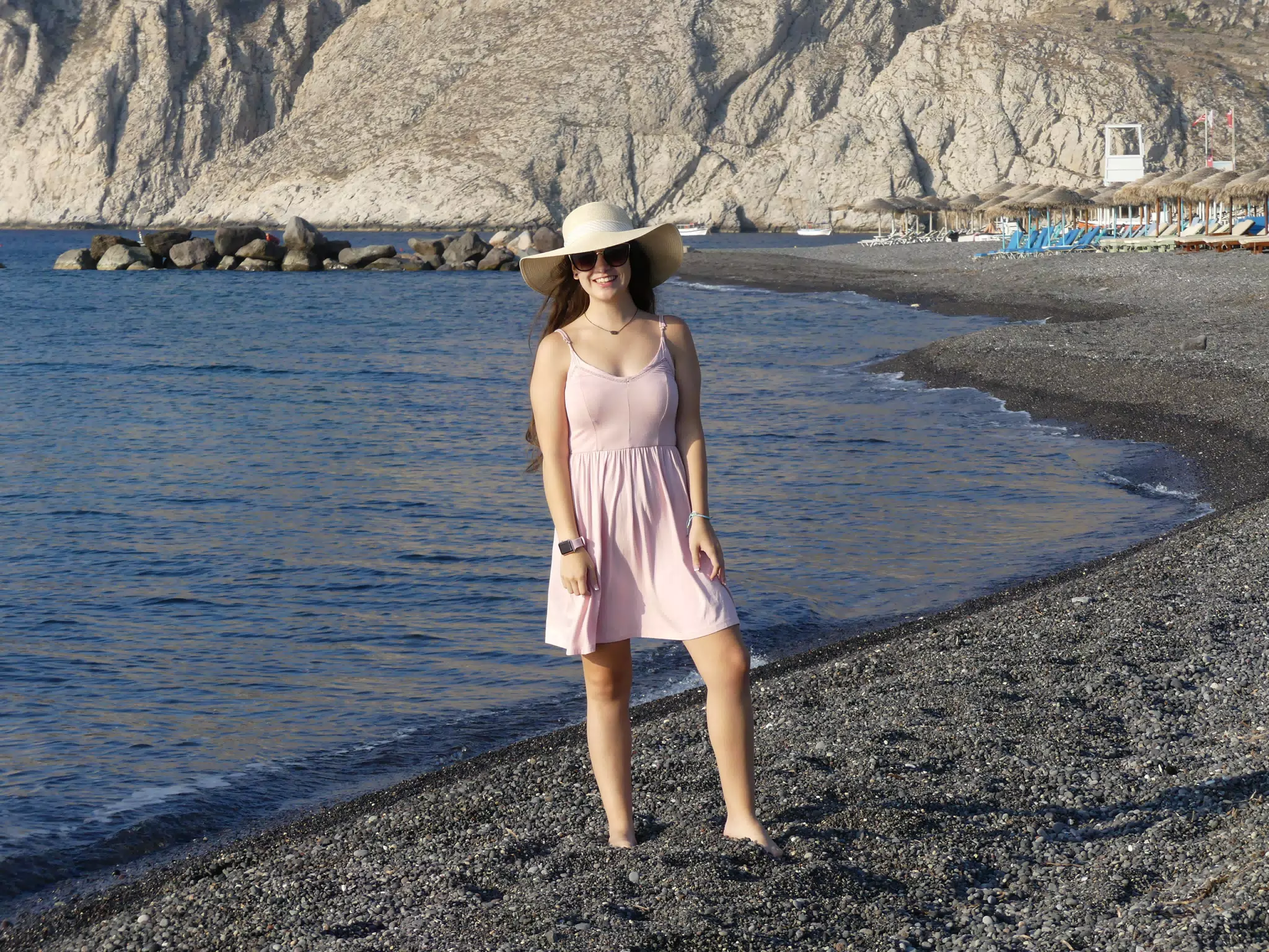 Emily on Kamari Beach