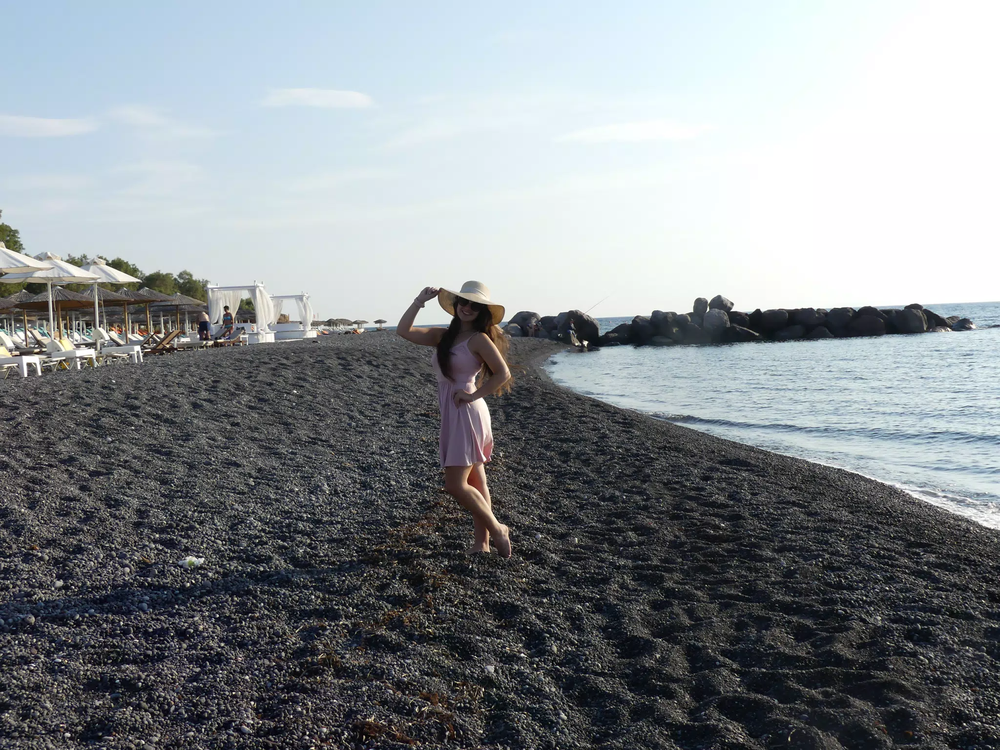 Girl on Kamari Beach