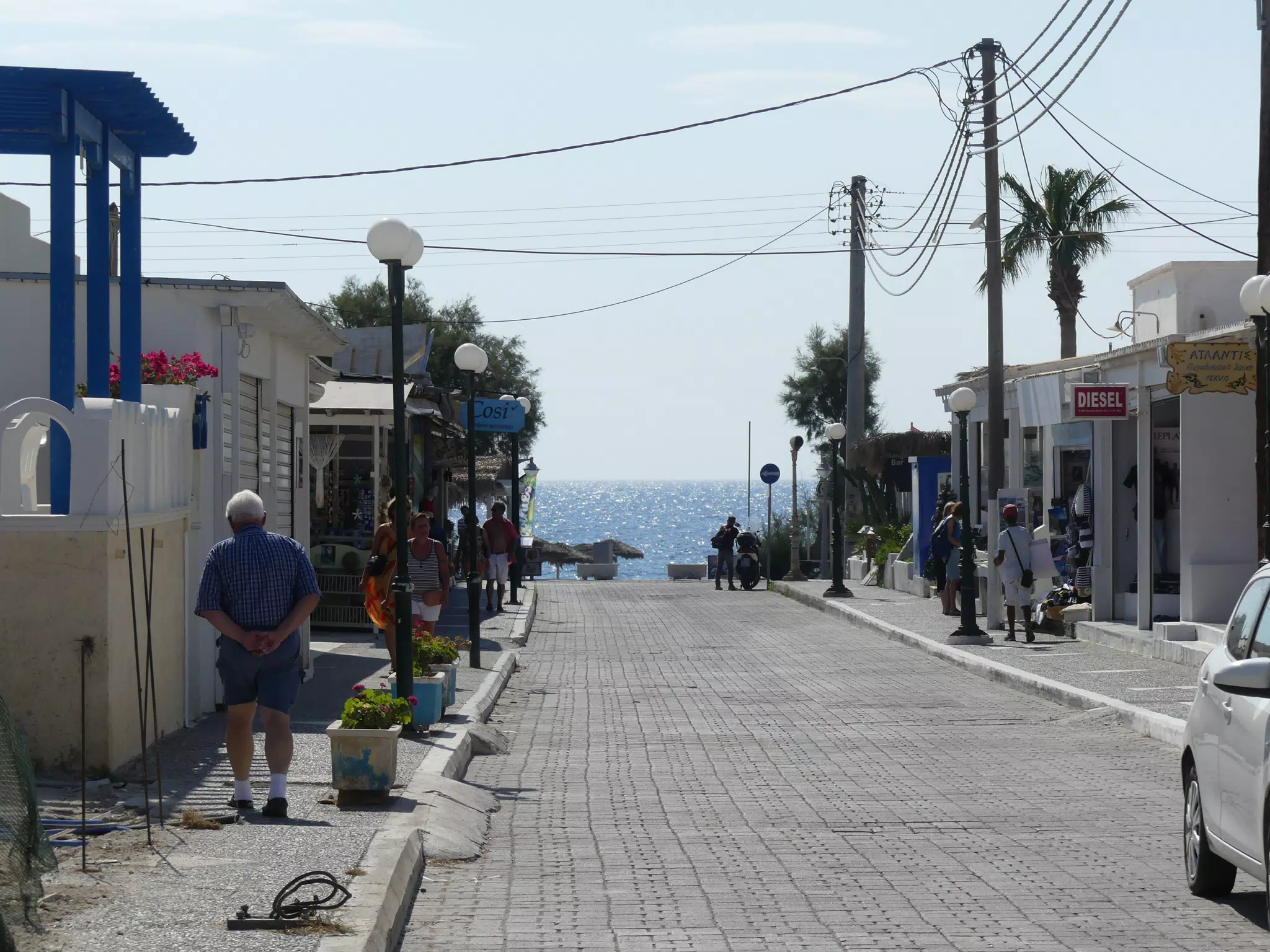 Street to Beach and Sea on Santorini