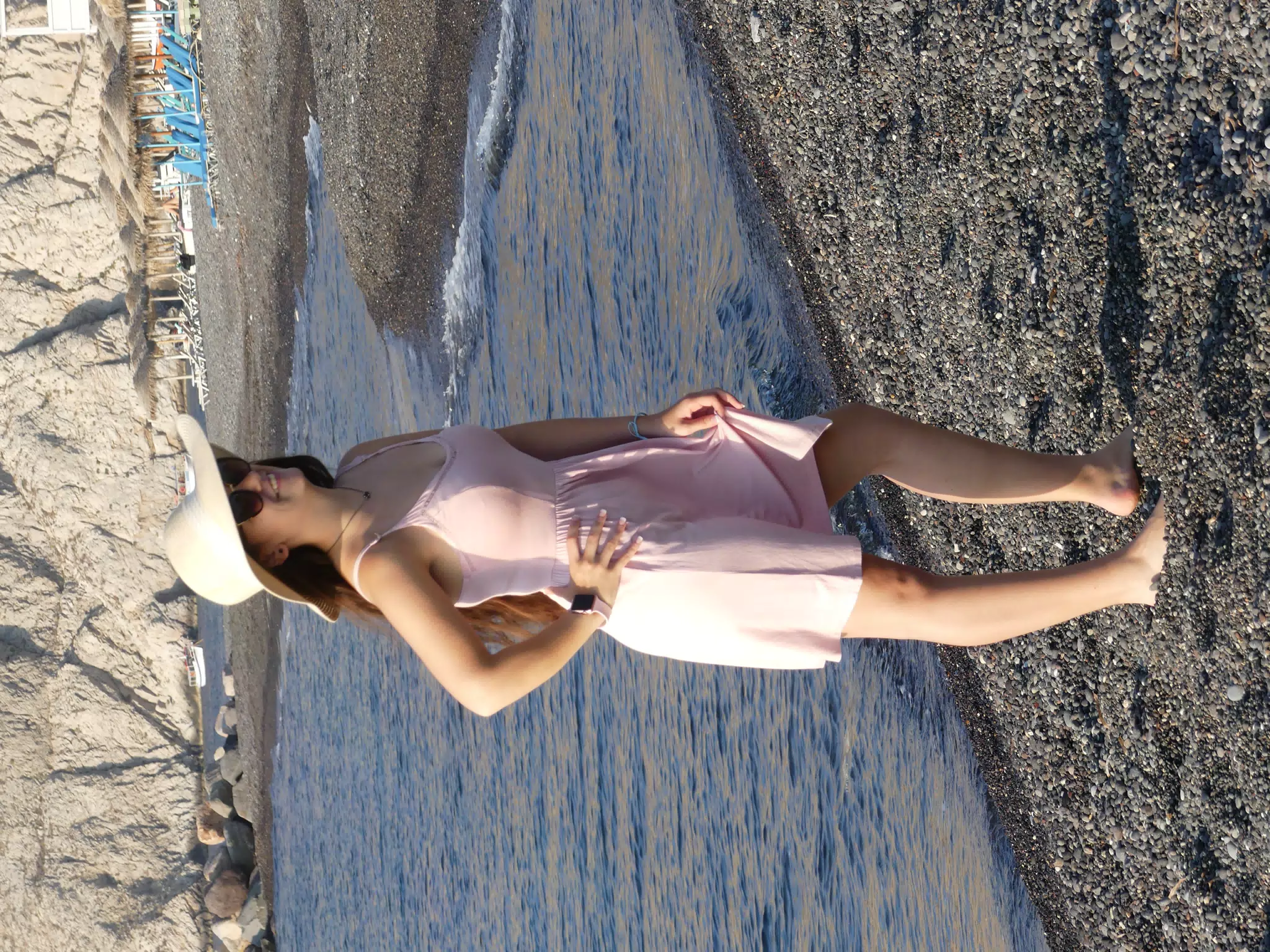Emily on Kamari Beach