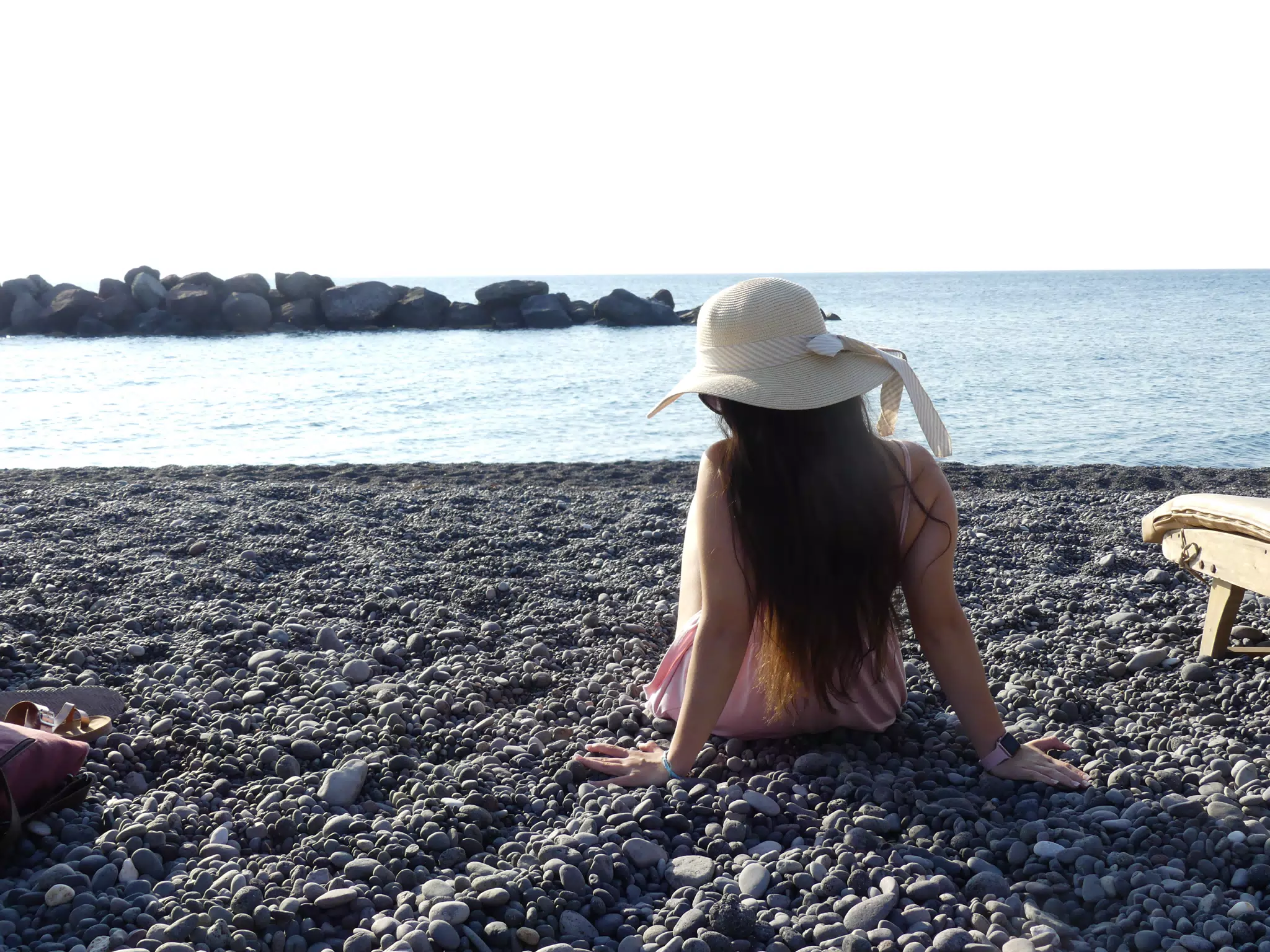 Girl on Kamari Beach