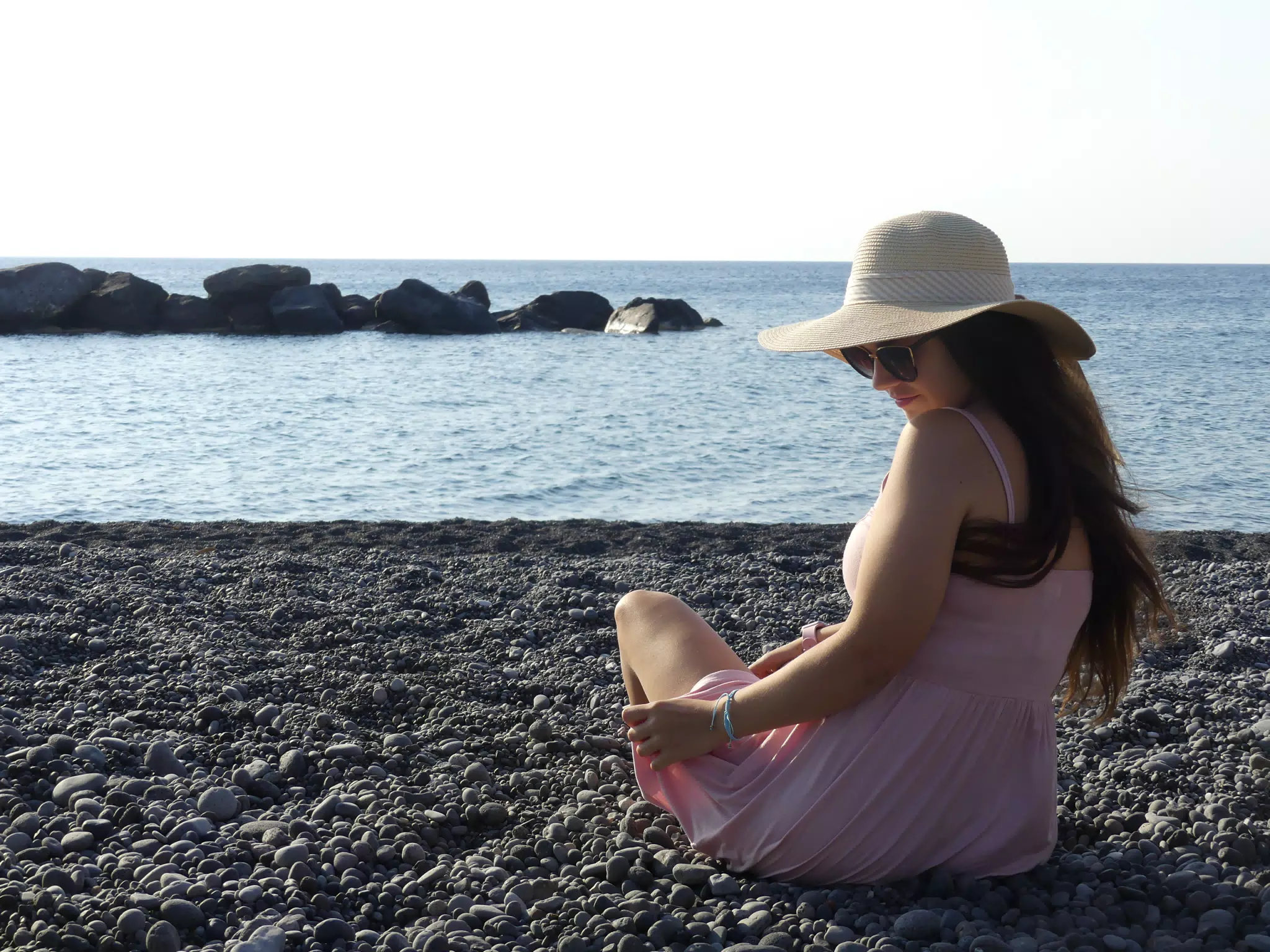 Emily on Kamari Beach