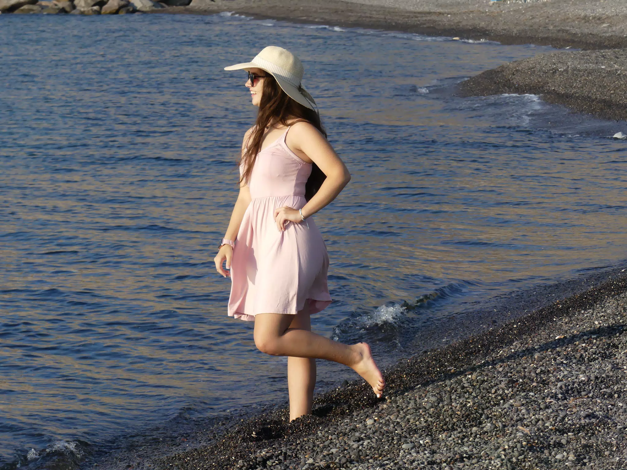 Emily on Kamari Beach