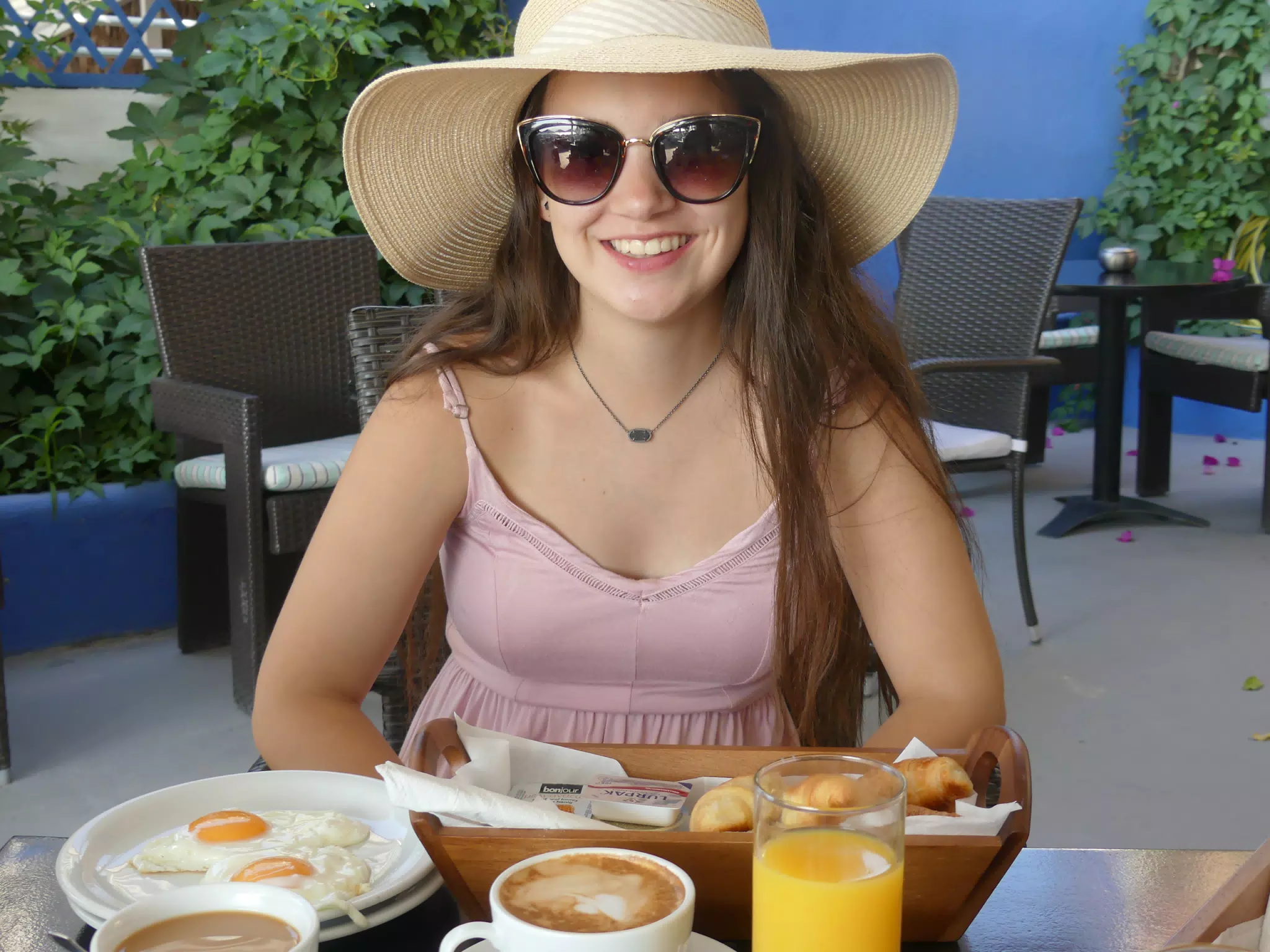 Emily Having Breakfast in Kamari