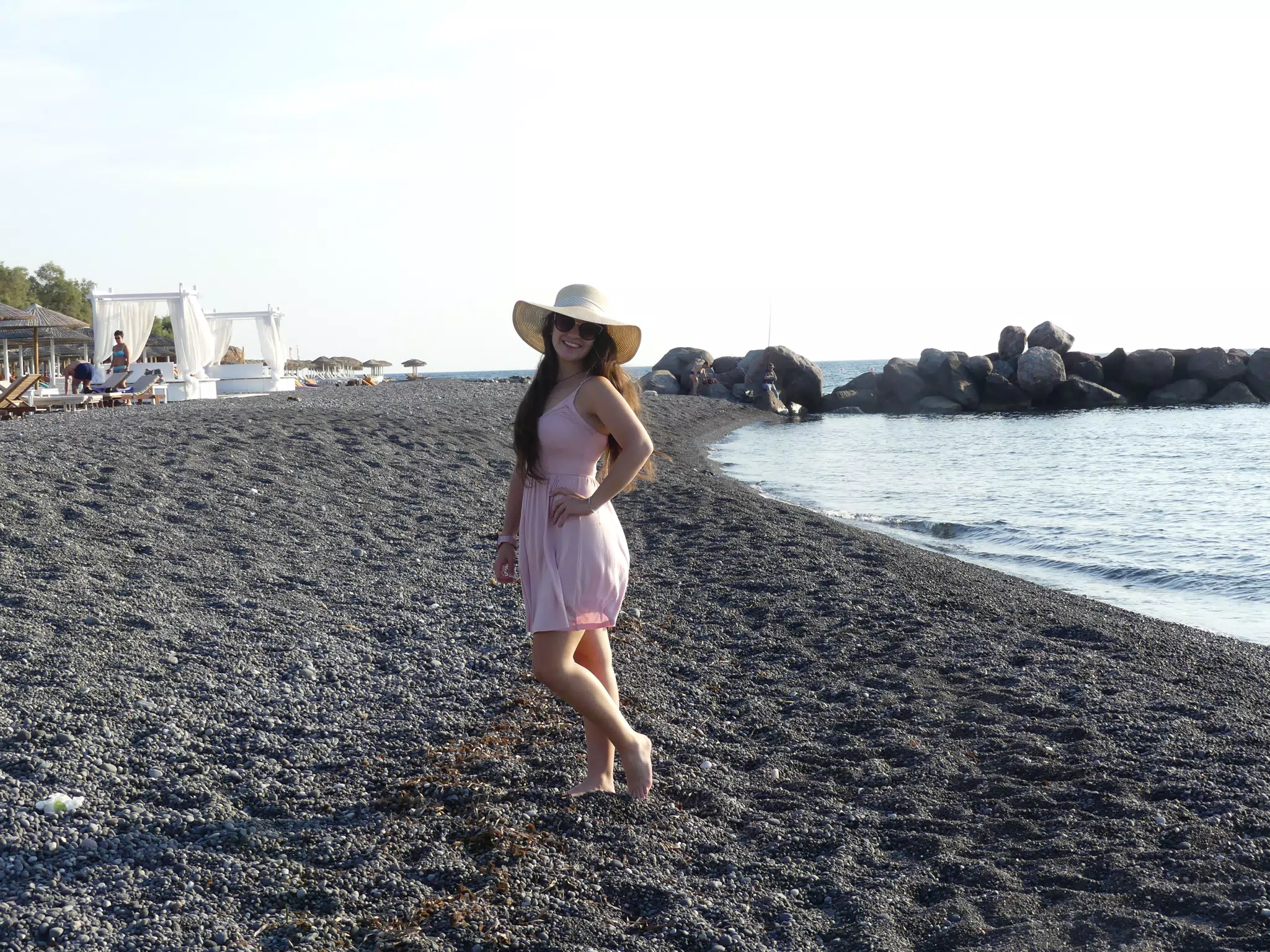 Girl on Kamari Beach
