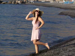 Girl Laughing on Beach