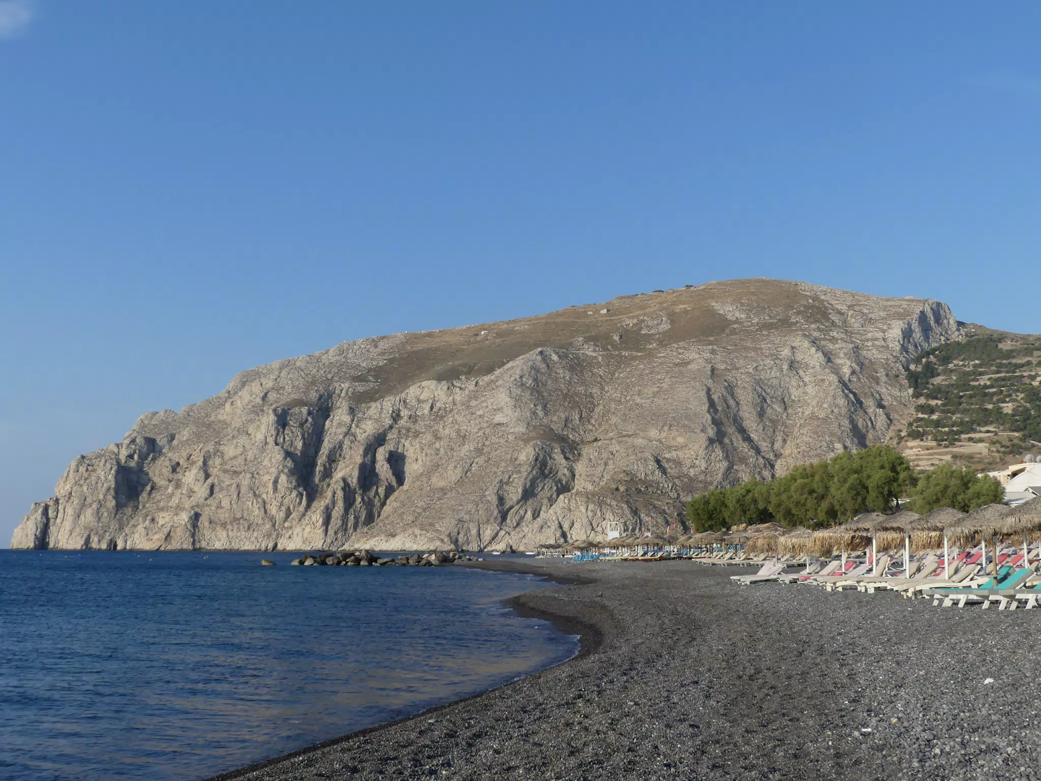 Santorini Mountain and the Sea at Kamari