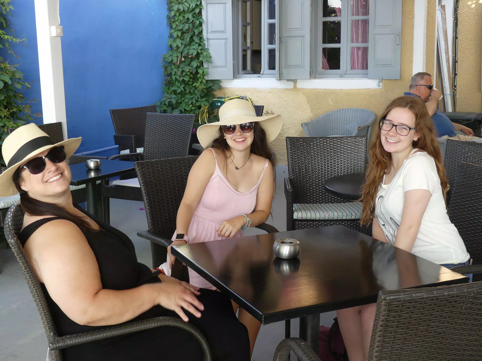 Girls Waiting for Breakfast in Greece