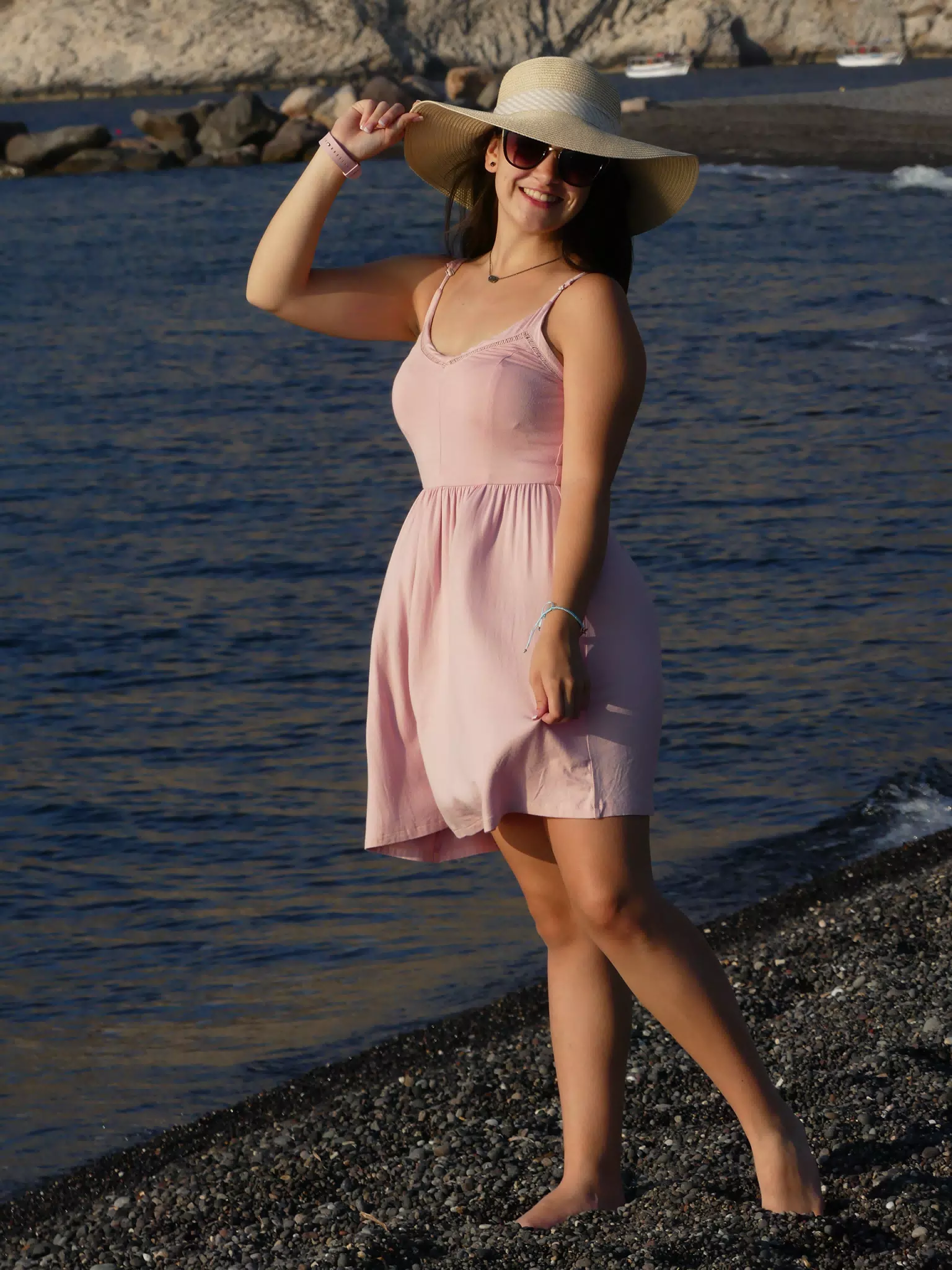 Emily on Kamari Beach