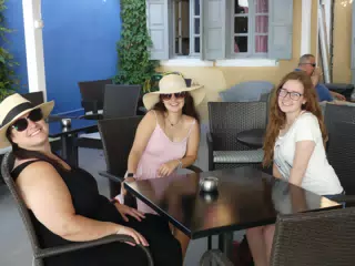 Girls Waiting for Breakfast in Kamari