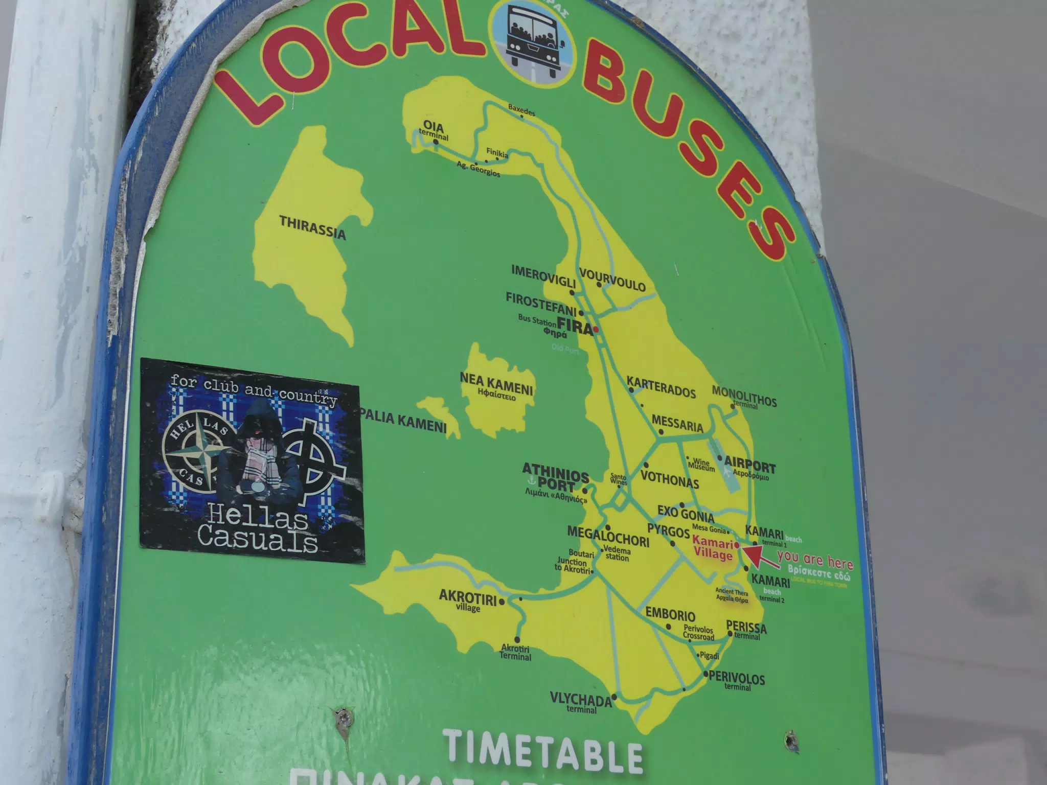 Santorini Bus Map