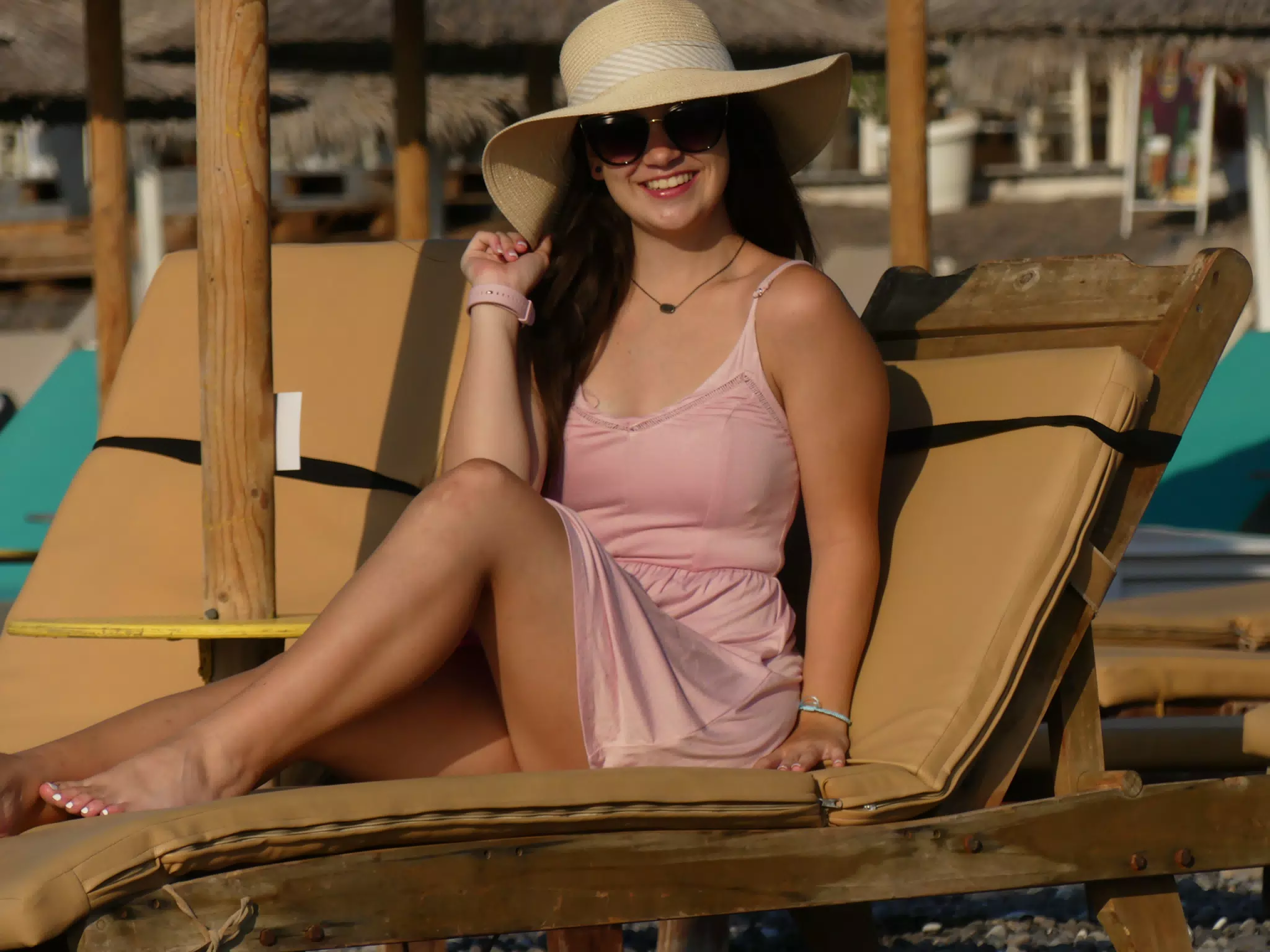 Girl in Hat on Beach