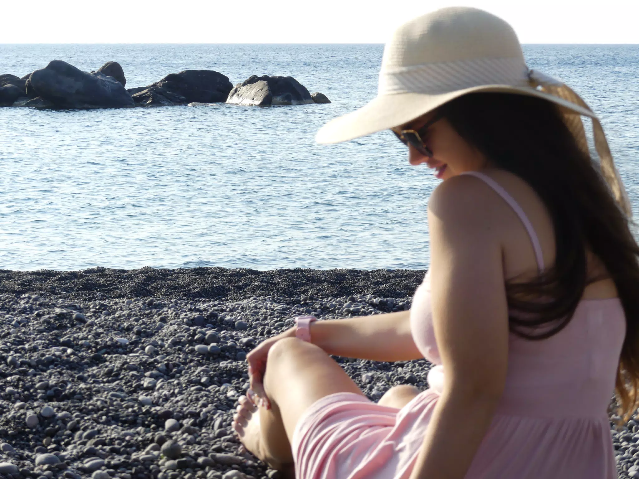 Aegean Sea with Girl on Beach