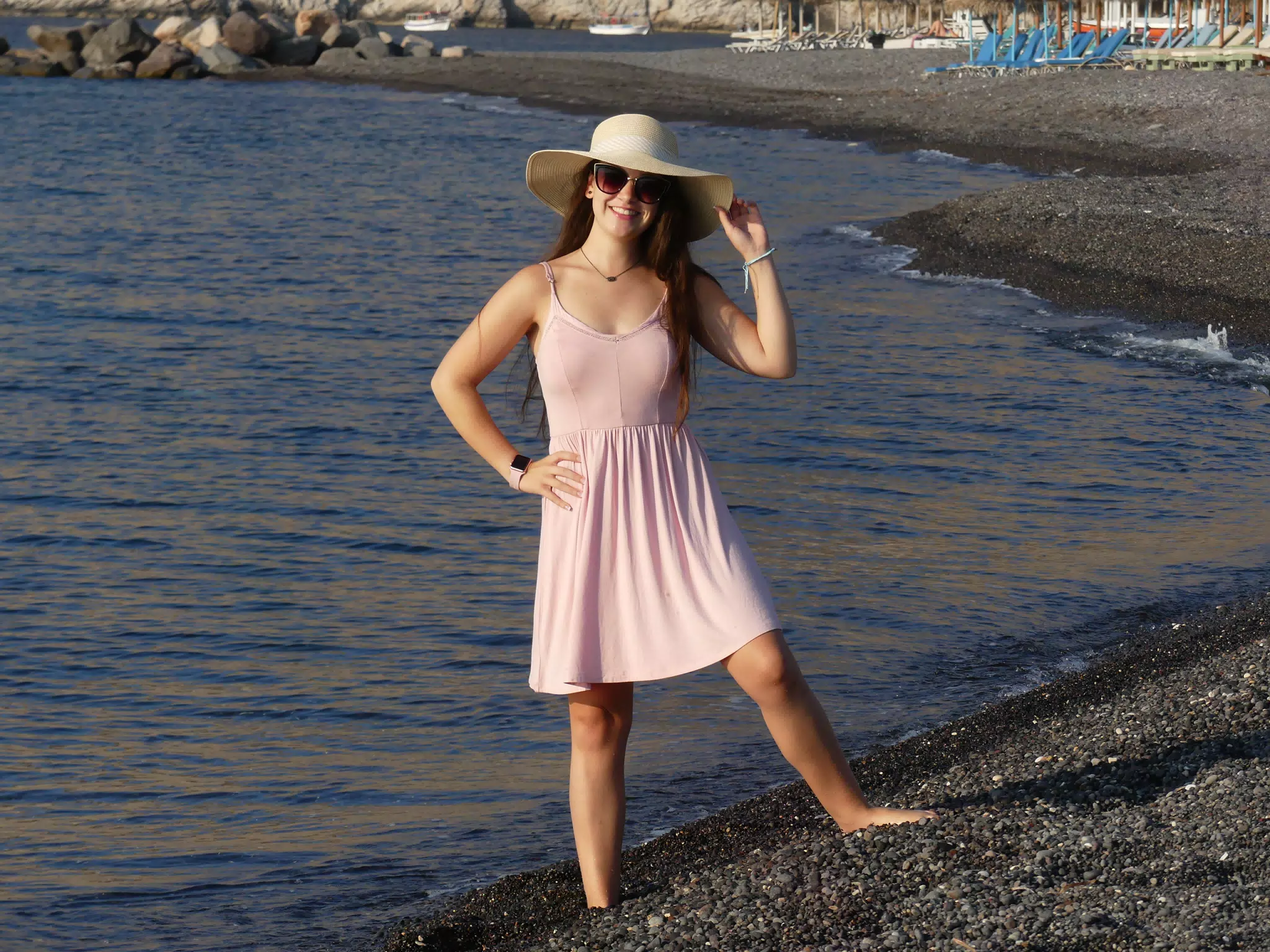 Girl in Hat on Beach