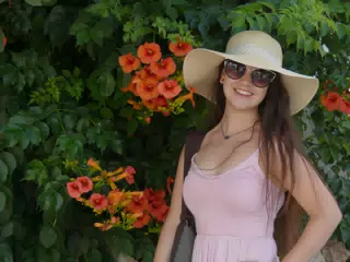 Emily with Flowers