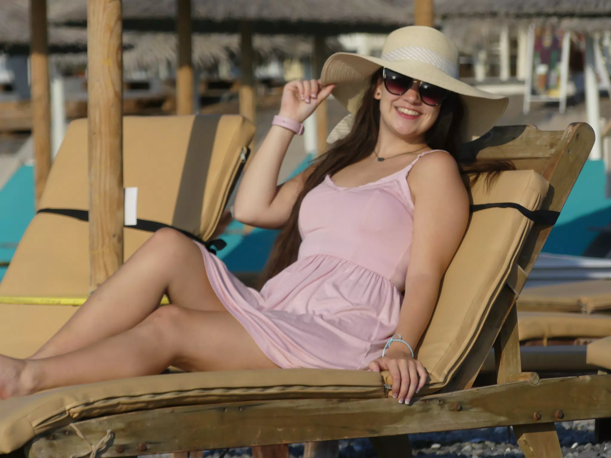 Emily in Kamari on the Beach