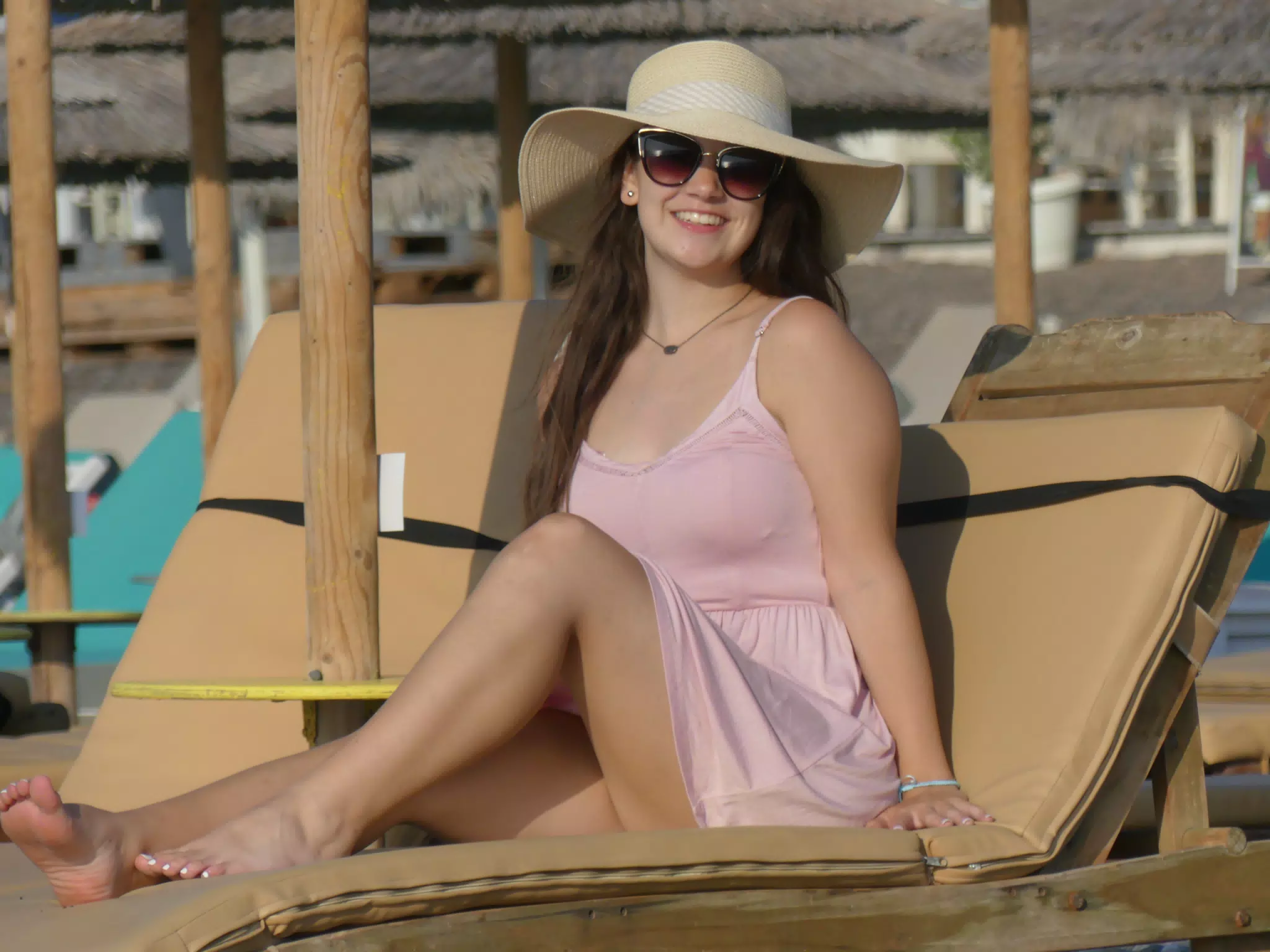 Emily on Beach at Kamari