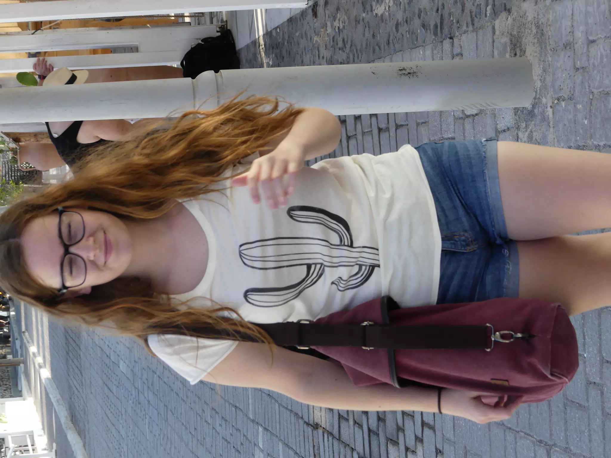 Madeline on the Street in Kamari