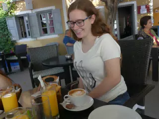 Madeline Grice with Coffee