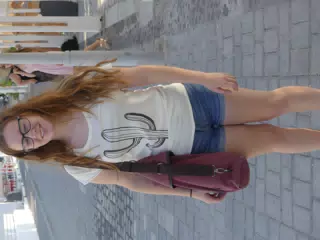 Madeline on Street in Athens