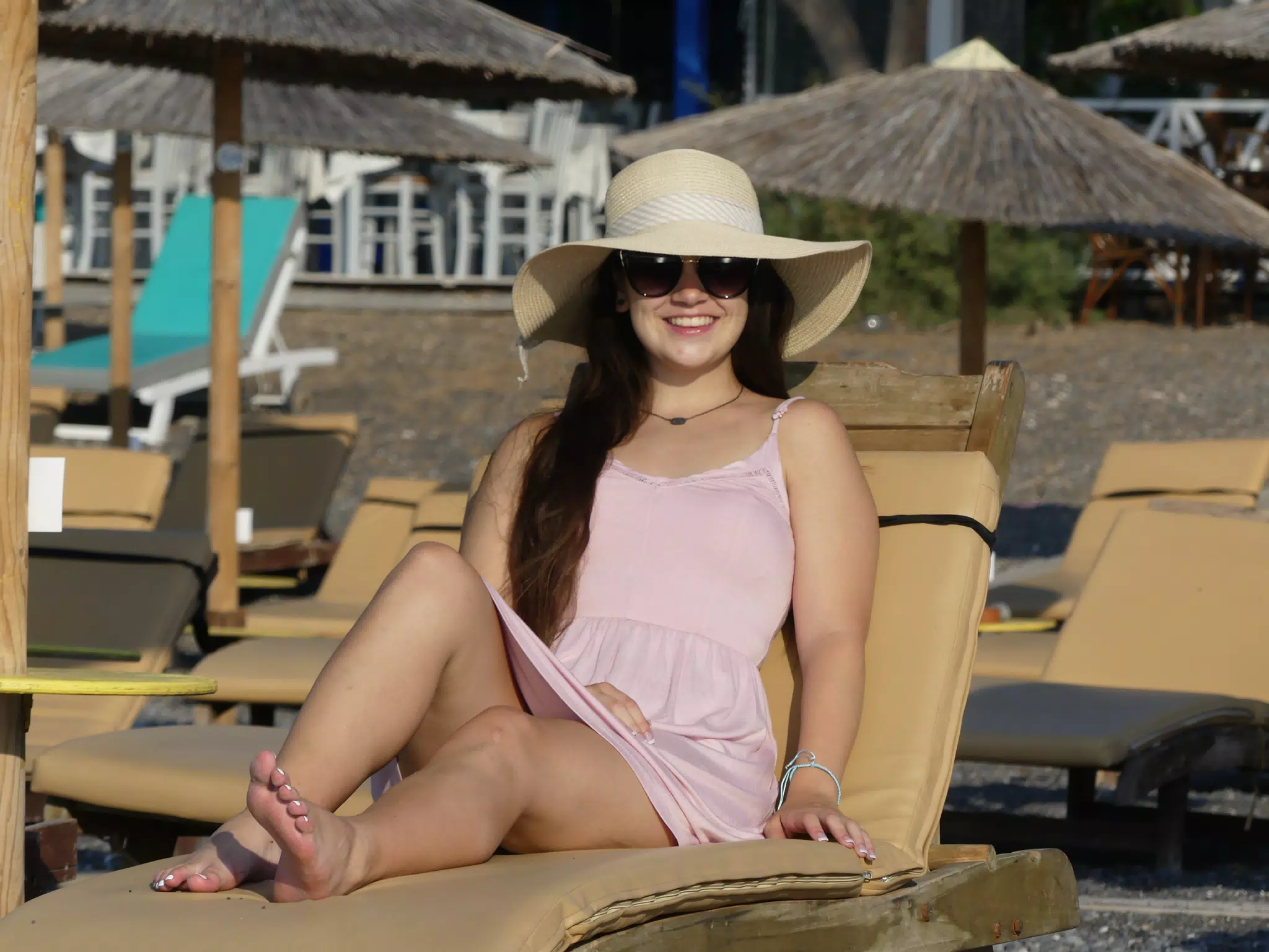 Emily on Kamari Beach