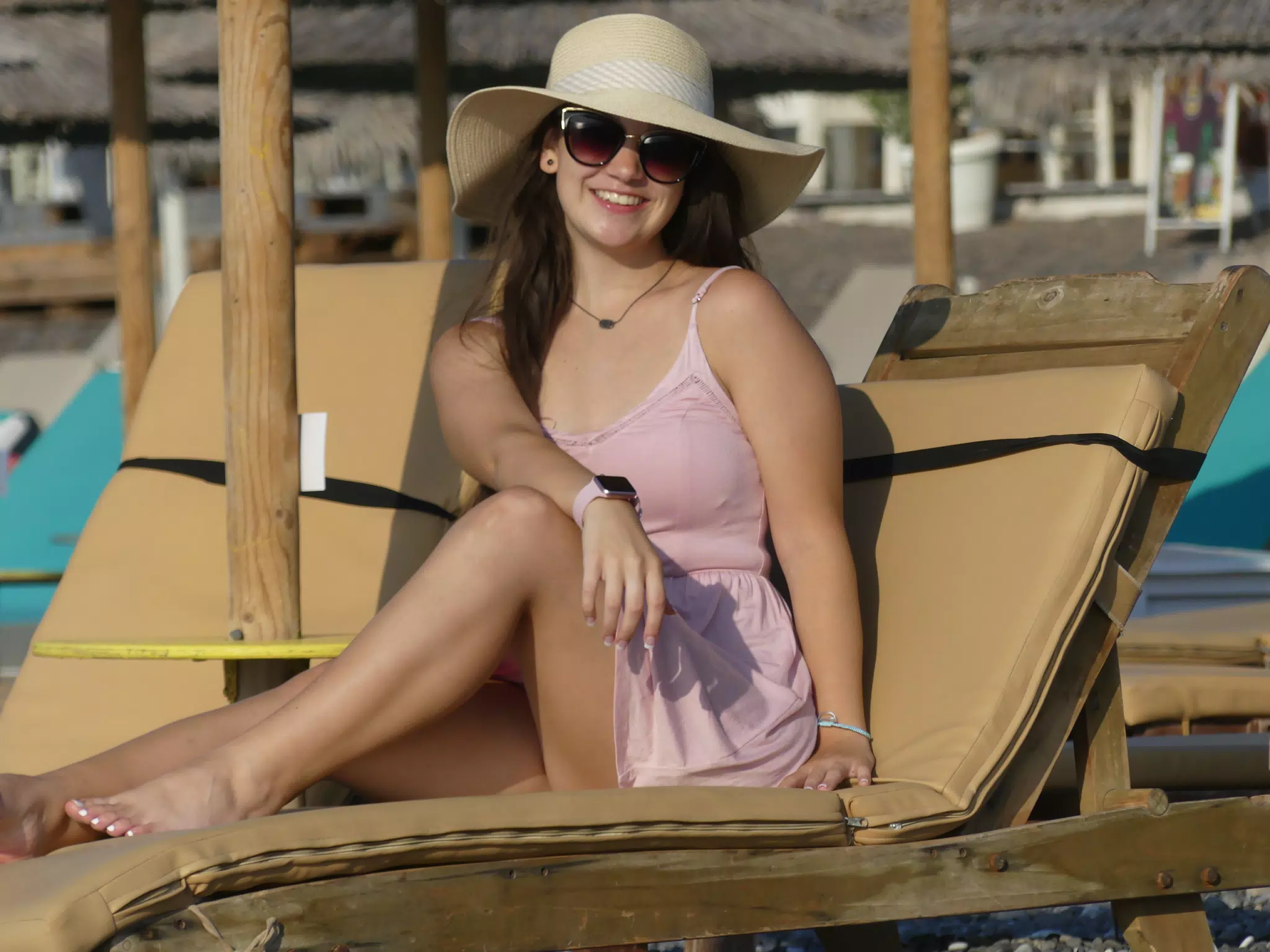 Emily on Beach in Dress