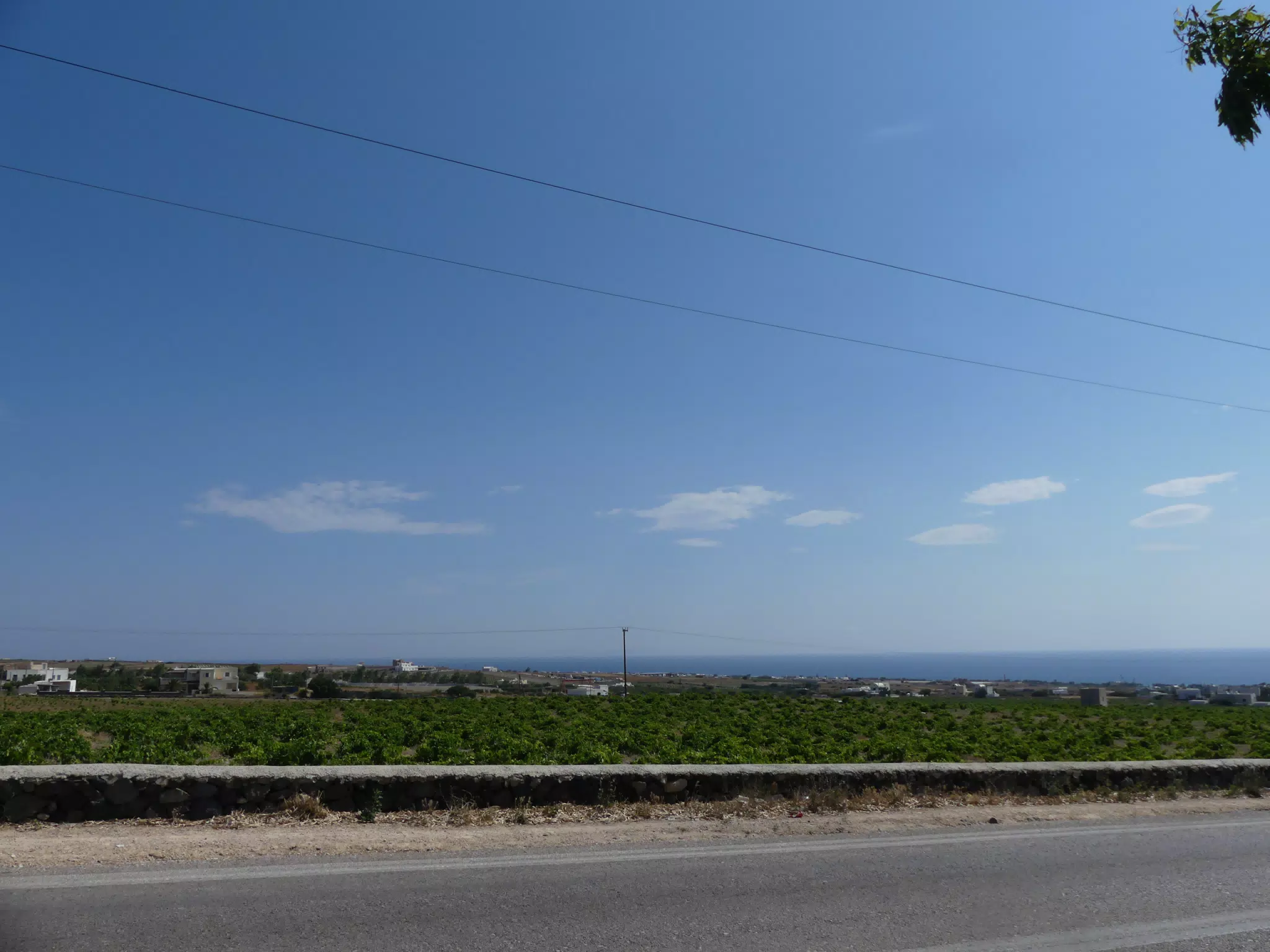 Sea from Road on Santorini