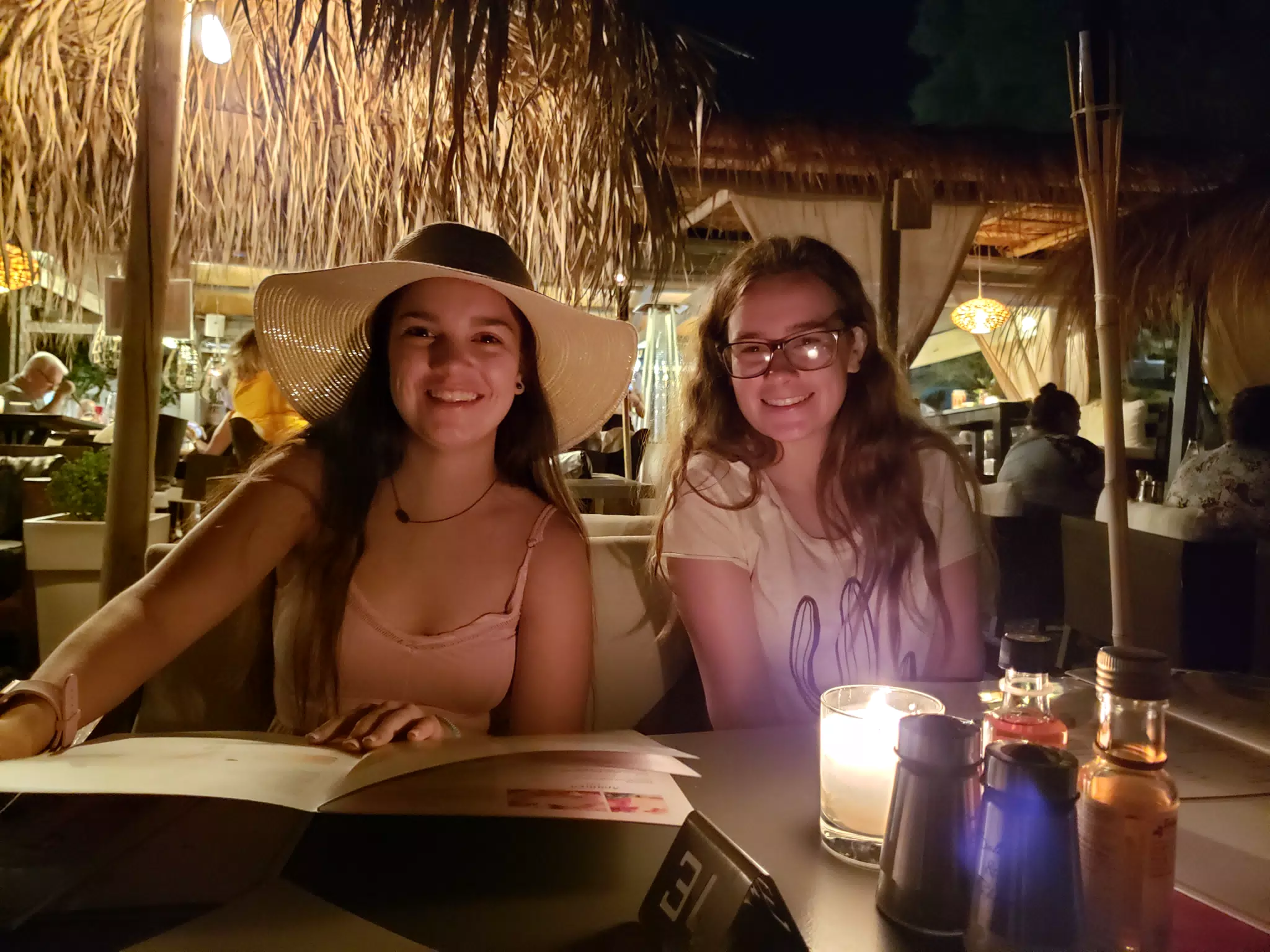 Emily and Madelint at King's Cafe Kamari