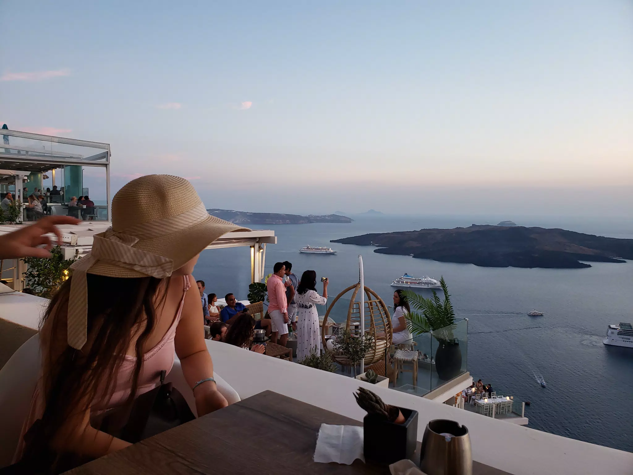 Emily in Thira Looking Out to Sea
