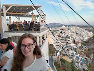 Madeline in Thira, Santorini