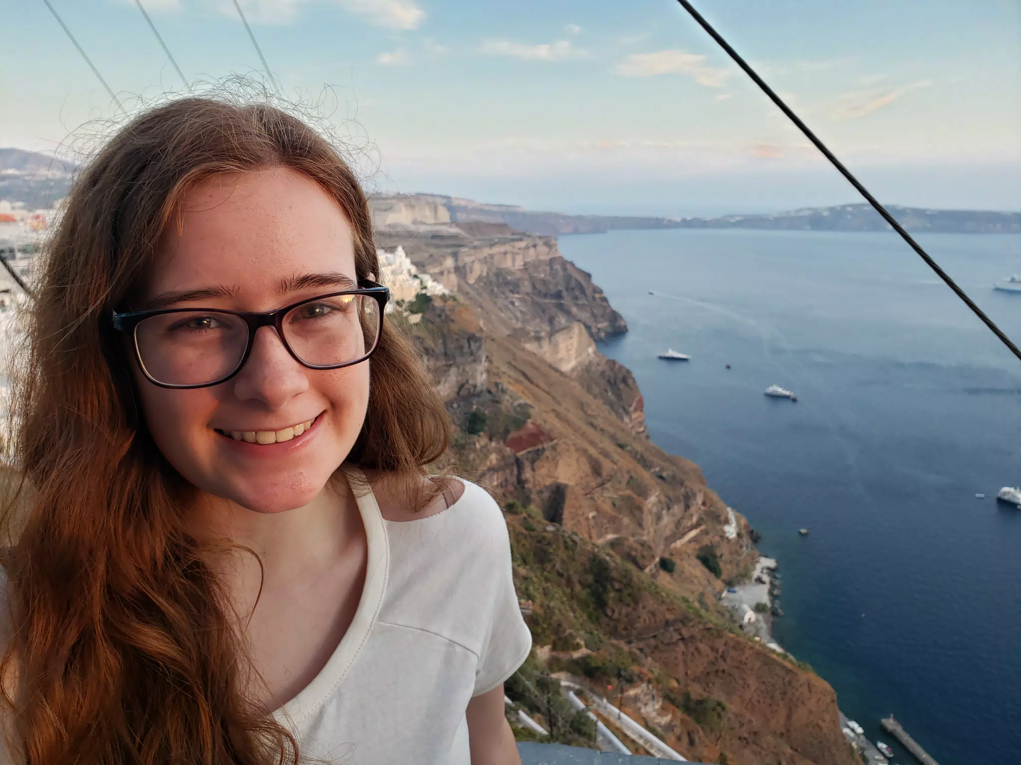 Madeline in Thira, Santorini