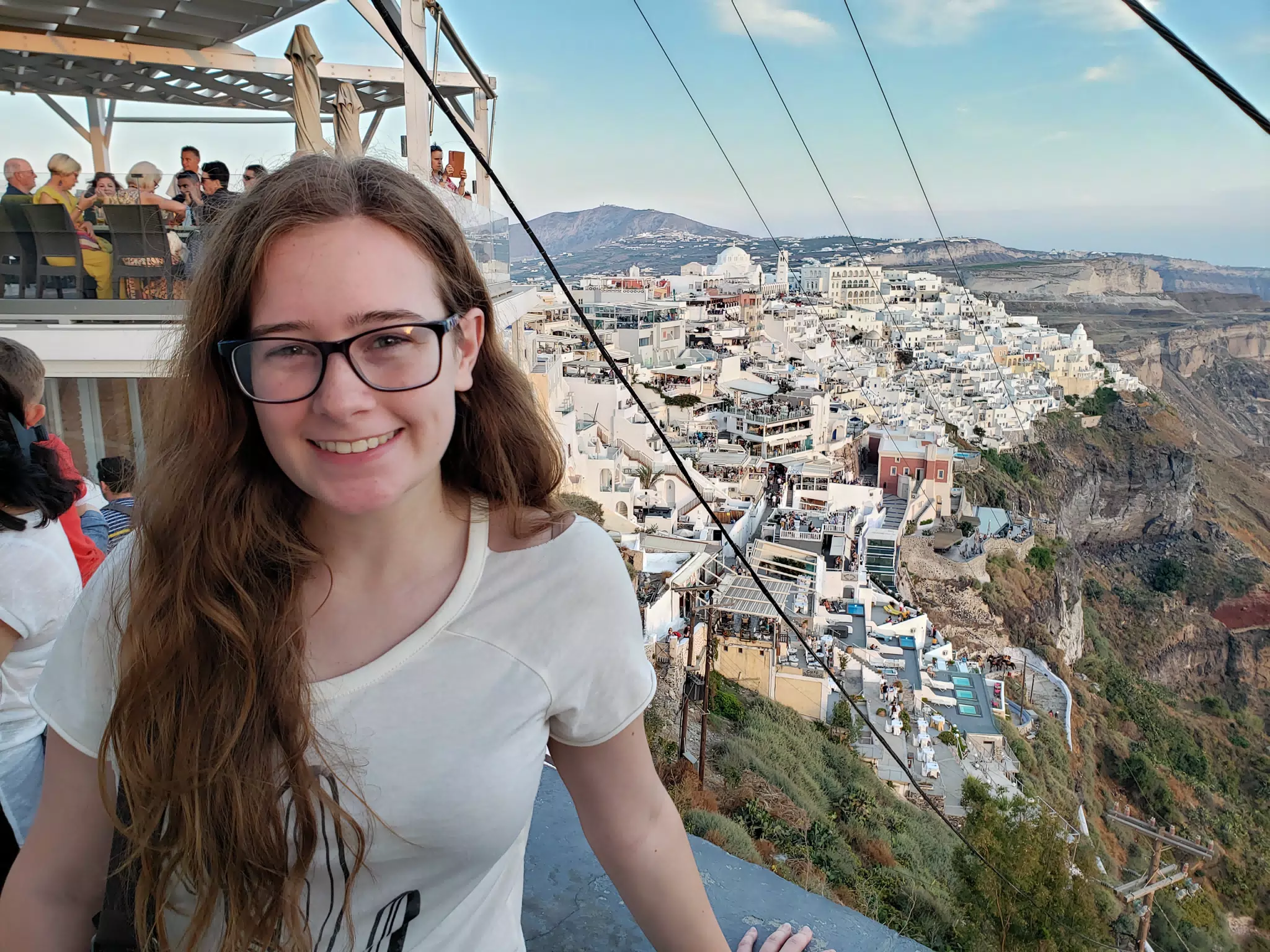 Madeline in Thira, Santorini